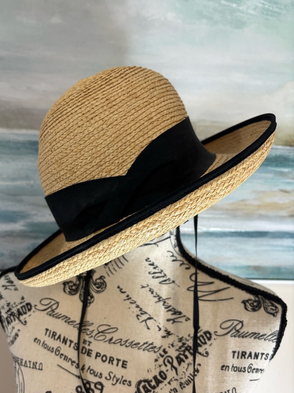 Classic Tan Straw Hat with Black Band